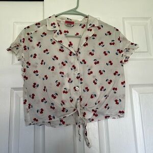 Kate Spade Cherries Tie Top